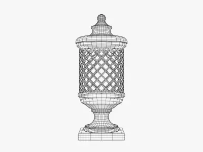 Stone Garden Urn Lamp 3D model
