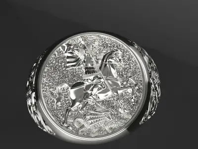 Ring rider on horse 3D print model