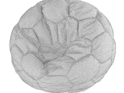 Chair bag soccer ball made of wool 3D model
