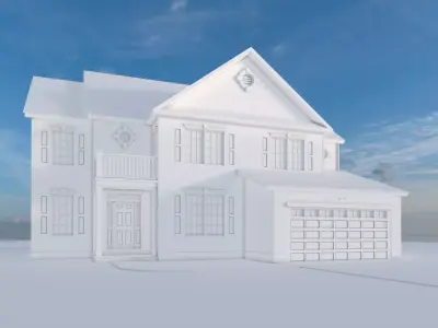 Cape Cod House 1 Low-poly 3D model