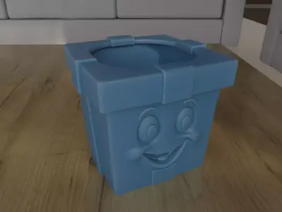 Cute Smiling Box Planter Christmas Gift Planter STL 3D print model