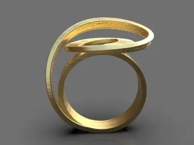 Stylized ring 3D print model