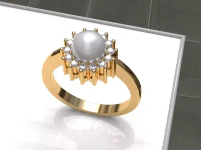 LEIDE PEARL RING 3D print model