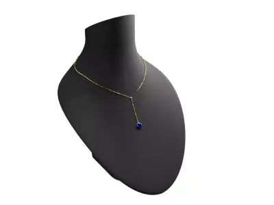 General Sapphire Gem Necklace 3D model