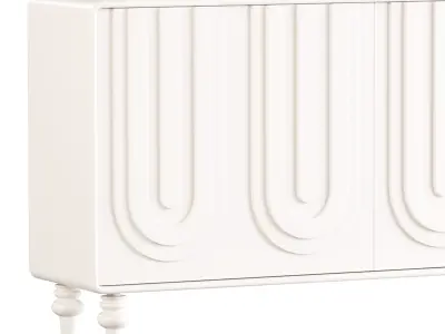 Cream style shoe cabinet 3D model