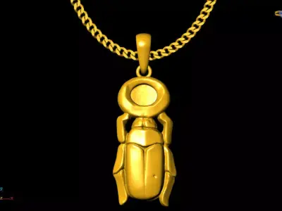 beetles pendant charms - one inch pendant 3D print model