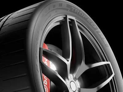 Ferrari 488 Pista Spider with Pirelli Trofeo RS 3D model