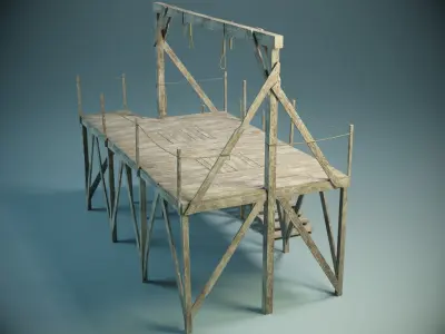 Gallows Scaffold PBR Low-poly 3D model