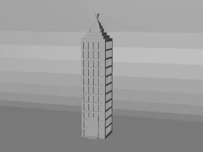 Modern City Office Building Low Poly Asset Low-poly 3D model