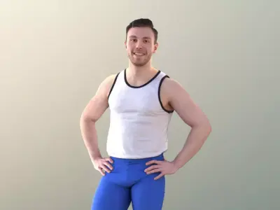 Robb 10722 - Standing Rower Low-poly 3D model