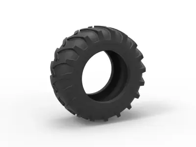 Tire of Vintage Pulling tractor Version 1 Scale 1 to 25 3D print model