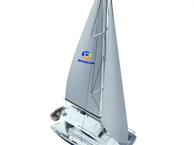 White Sailing Yacht  3D model