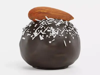 Chocolate Candy V4 - Dark Dome with Coconut and Almond Topper 3D model