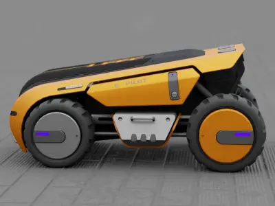 FUTURISTIC TRUCK H-580  RIGGED 3D model
