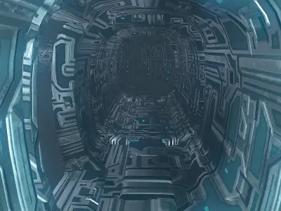 Sci-fi Snake Tunnel Walkable  Interiore Asset Low-poly 3D model