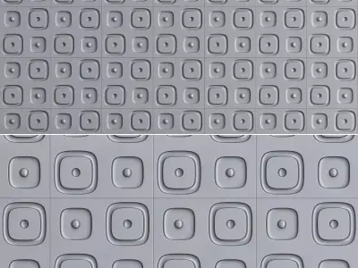 3d panel tile decoration low poly 3d model Low-poly 3D model