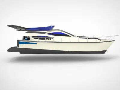 luxury yacht boat 3D model