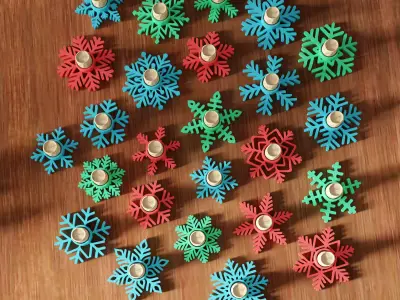 Christmas Snowflake Candle Holder Bundle - 472 3D print model