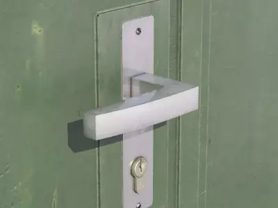 Rustic Central European garage door Low-poly 3D model