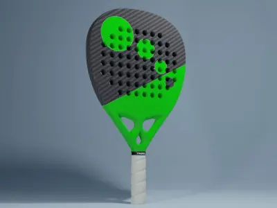 Carbon fiber padel racket 3D model