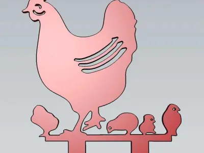 Wonderful Artificial Hen Home and Garden Outdoor Lawn Decor 3D model