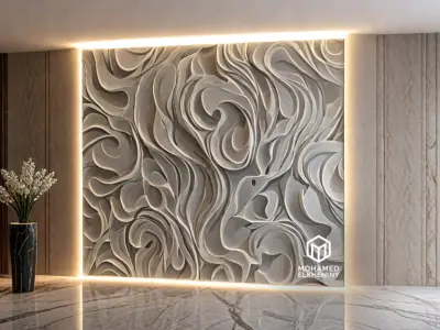 decor set wall panel wall relief mural CNC 49 3D model