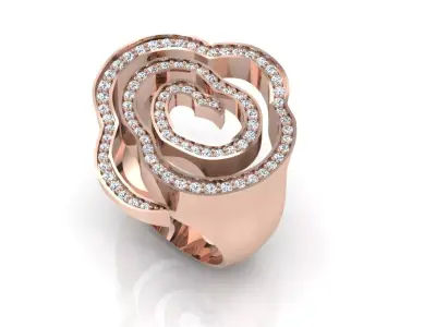 Heart Fashion ring 3D print model
