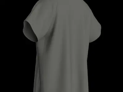 Male oversized raglan polo tshirt 3D model