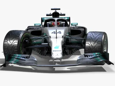 Mercedes AMG F1 W10 EQ Power 2019 Low-poly 3D model