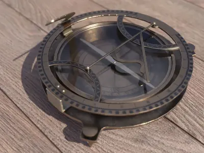 Sundial antique compass 3D model