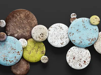 Mclean Earth Tone Circles Wall Decor 3D 3D model