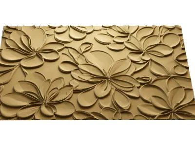 modern panel wall decor set relief stl mural CNC 181 3D model