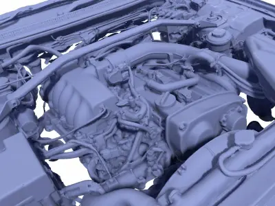 Nissan Skyline  Interior and engine Scan Raw 3D model