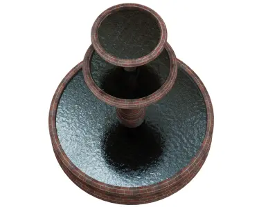 Fountain three tier with water on top Low-poly 3D model