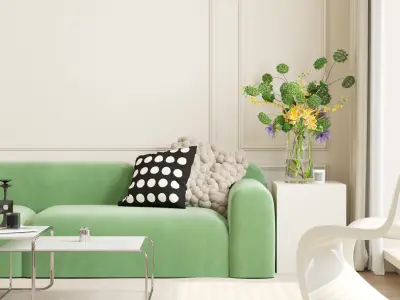 Interior Scene Japandi - 3d Model - Lighting 3D model