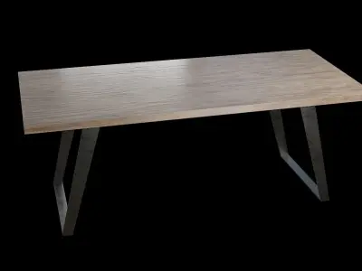 Table wooden 17 Low-poly 3D model