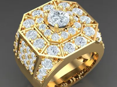Luxury Men Rings Designs 4MR036 3D print model