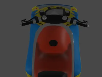 A Motorcycle Racing 3D Model Low Poly 3D model