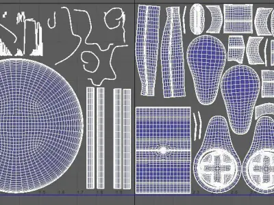 playstation console with two controllers Low-poly 3D model