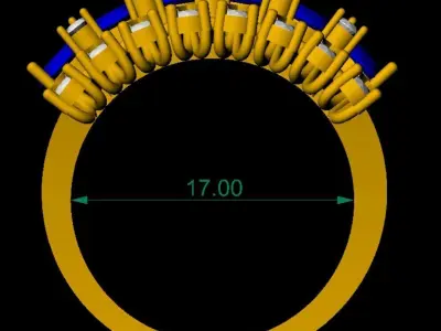 Luxury Sapphire and Diamond Cocktail Ring   3D CAD Jewelry Model 3D print model