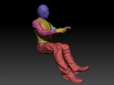 Stig 3D model FOR PRINT SITTING  car pilot 3D print model 3D print model