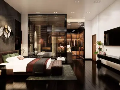 Modern master bedroom 3D model