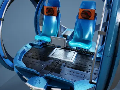 Gyrosphere inside of car with two seats Low-poly 3D model