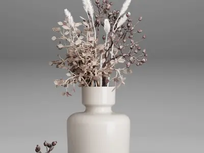 bouquet Dry flowers 02 3D model