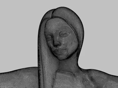 woman sculpture Ophelia statue 3D print model
