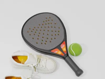 Generic Padel Racket Low-poly 3D model