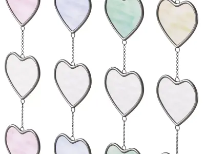 Glass Heart Window Suncatcher Boho Wall Decor by Etsy 3D model