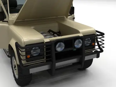 Full Land Rover Defender 110 Double Cab Pick Up HDRI 3D model