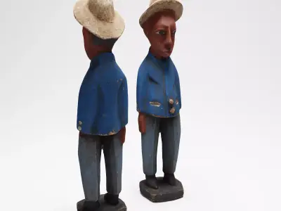 Blue Man an African wood sculpture 3d scan 3D model