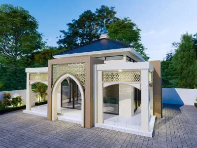 Mosque or Mushola or PrayerRoom or SmallMosque 3D Architecture 3D model